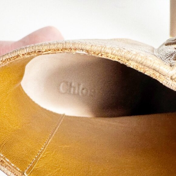 Chloe sling back wedge ankle booties cream taupe size 38 - Picture 7 of 7